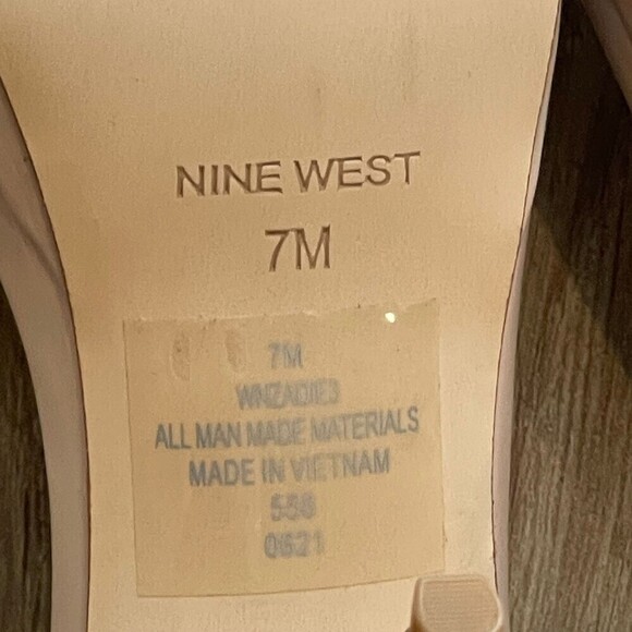 NINE WEST Zadie Stiletto heel Square Toe Ankle-Strap Sandals in Beige size 7 NWT - Picture 9 of 10